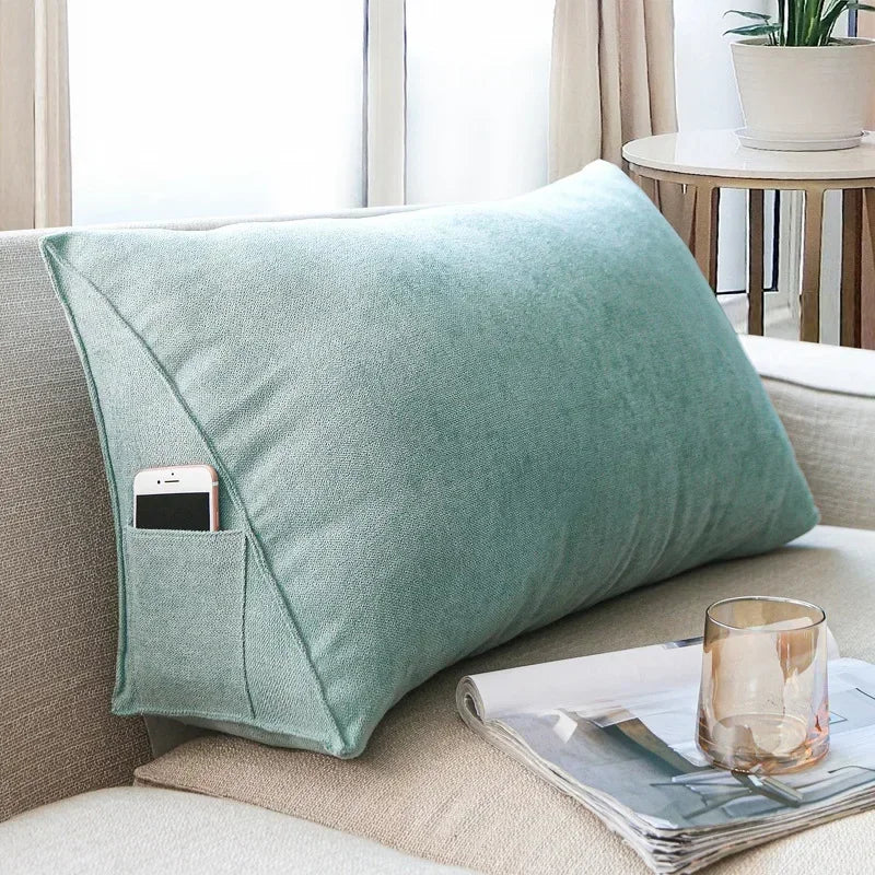 Window Cushion Bedside Large Bed Backrest Pillow Sofa Triangle Cushion with Pocket Garden Swing Beach Chair Pad